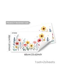 1/2pcs-Spring Wildflower Window Clings, Removable Sunflower Daisy Floral Window Decals, Waterproof Reusable Vinyl Window Stickers For Bedroom Living Room Kitchen Nursery Spring Home Decor - A - View 9
