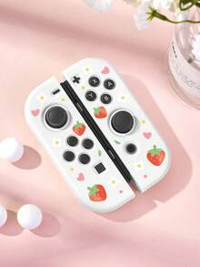 Ayotu 1对草莓樱桃图案保护壳，适用于Switch Joy-Con手柄，Switch Joy-Con左右手柄保护套，Switch游戏机配件，保护Joy-Con手柄免受损坏，防油防刮，易于安装和拆卸。 - 查看 4