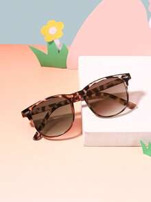 1 pieza Gafas de moda retro para niños de 3 a 8 años, con marcos cuadrados de policarbonato, casual y versátil para uso diario y fiestas, con estuche de gafas - Multicolor - Ver 6