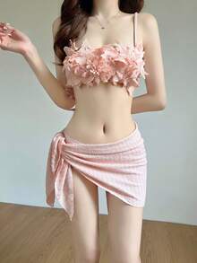 Women Bikini Sets - Pink - View 6
