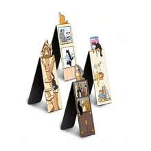4Pcs/Pack Cat's Warm Cabin Magnetic Bookmark Creative Folding Mark Paper Page Code Learning Stationery Personalized Creative Book Clip Magnetic Bookmark,School Supplies,Back To School - Nhiều màu - Xem 1