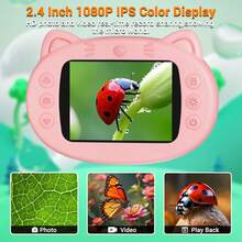 Mini Portable Handheld Kids Microscope, 1000X Pocket Digital Microscope With 2.4'' Screen, Photo & Video Science Edu Digiscope, Christmas Birthday Gift For Boys Girls Ages 3-12  Pink - Pink - View 4