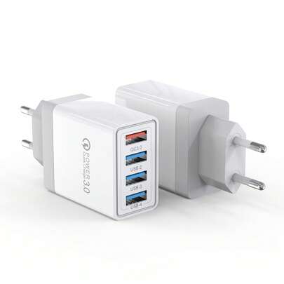 4pcs USB Quick Charger QC3.0 Fast Charging Wall Adapter Plug, Universal For IPhone, HTC, Honor Etc.