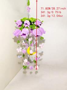 1 chiếc chuông gió mô phỏng hoa linh lan tím trang nhã, trang trí hình trăng và bướm pha lê thời trang, hoạt động êm ái, thích hợp làm quà tặng ngày lễ, trang trí nhà cửa, đám cưới, sân vườn. - Màu tím - Xem 8