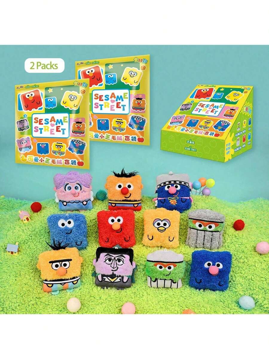 Sesame Street 芝麻街迷你毛绒盲袋 - 3.54英寸可爱收藏玩具，含隐藏款，随机娃娃，儿童礼物，20个/包（生日圣诞礼物） - 彩色 - 查看 1