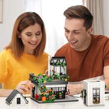 阳光花屋积木玩具，花园小屋搭建玩具套装，植物花园小屋建筑玩具，创意温室搭建套装，圣诞节生日礼物，适合成人和朋友，998 片 - 彩色 - 查看 6