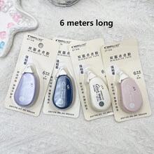 4pcs/2pcs/1pc Office & Study Dot Patterned Adhesive Tape, 6m/4m Length, 6mm Width, Transparent Double-Sided Correction Tape, Stationery Decorative Washi Tape, Random Color, Back To School - A - View 11