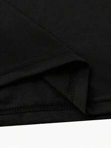 Camiseta de manga corta con estampado de letras PERFECTLY Imperfect, camisetas gráficas para mujer. - Negro - Ver 5