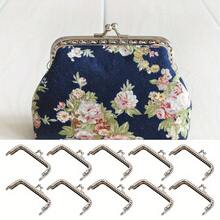 5 buc. încuietori metalice argintii semicercuri/pătrate pentru portofel, diverse dimensiuni, închidere cu capsă, accesorii DIY în stil vintage pentru geantă de mână, modificare portofel pentru monede, piese durabile lucrate manual pentru confecționarea portofelelor DIY - Multicolor - Vizualizare 3