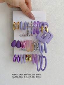 Set de 1-10 pares de aretes de moda exagerados con diseños aleatorios de corazón, letra, moneda vintage y geométricos, caja ciega, adecuado para mujeres, graduación, cumpleaños, fiesta, Ramadán, Día de la Madre, San Valentín, Navidad, Año Nuevo, uso diario - Multicolor - Ver 2