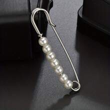 4pcs Faux Pearl Scarf Clips, Shawl Pins, Sweater Brooch For Women - Default (4pcs) - View 8