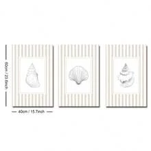 1/3pcs Set Unframed Boho Beige Striped Seashell Canvas Poster Summer Coastal Nautical Cottage Wall Art Print Minimalist Beach House Decor Painting For Apartment,Living Room,Bedroom,Modern Home Decoration - A - View 20