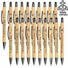 Bộ 1/5/10/20 bút bi in câu Kinh Thánh, quà tặng Cơ Đốc giáo số lượng lớn, bút bi tre Cơ Đốc giáo, có thể dùng như bút cảm ứng, bút bi in câu Kinh Thánh truyền cảm hứng cho nam và nữ, quà tặng văn phòng, trường học, tôn giáo. - Kinh thánh - Xem 7