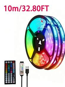 Strisce luminose LED intelligenti da 1 a 20 metri con telecomando senza fili a infrarossi, cambio di colore e sincronizzazione musicale con controllo tramite app e telecomando, alimentate tramite USB, ideali per sfondo TV, atmosfera da camera da letto e decorazioni per feste, Ognissanti, Natale, compleanni - Multicolore - Visualizzare 13