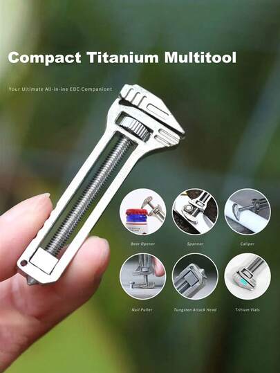 Compact Multifunctional Tool Wrench - Portable Alloy Tool Set With Bottle Opener, Nail Puller, And Adjustable Sizes For Outdoor Camping And Hiking Repair - For Adventurers & Outdoor Enthusiasts - Perfect Gift For Hikers & Campers