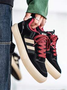 Men's Casual Canvas Sneakers, Spring New Student Thick Sole Versatile Sports Casual Shoes - Red - View 1