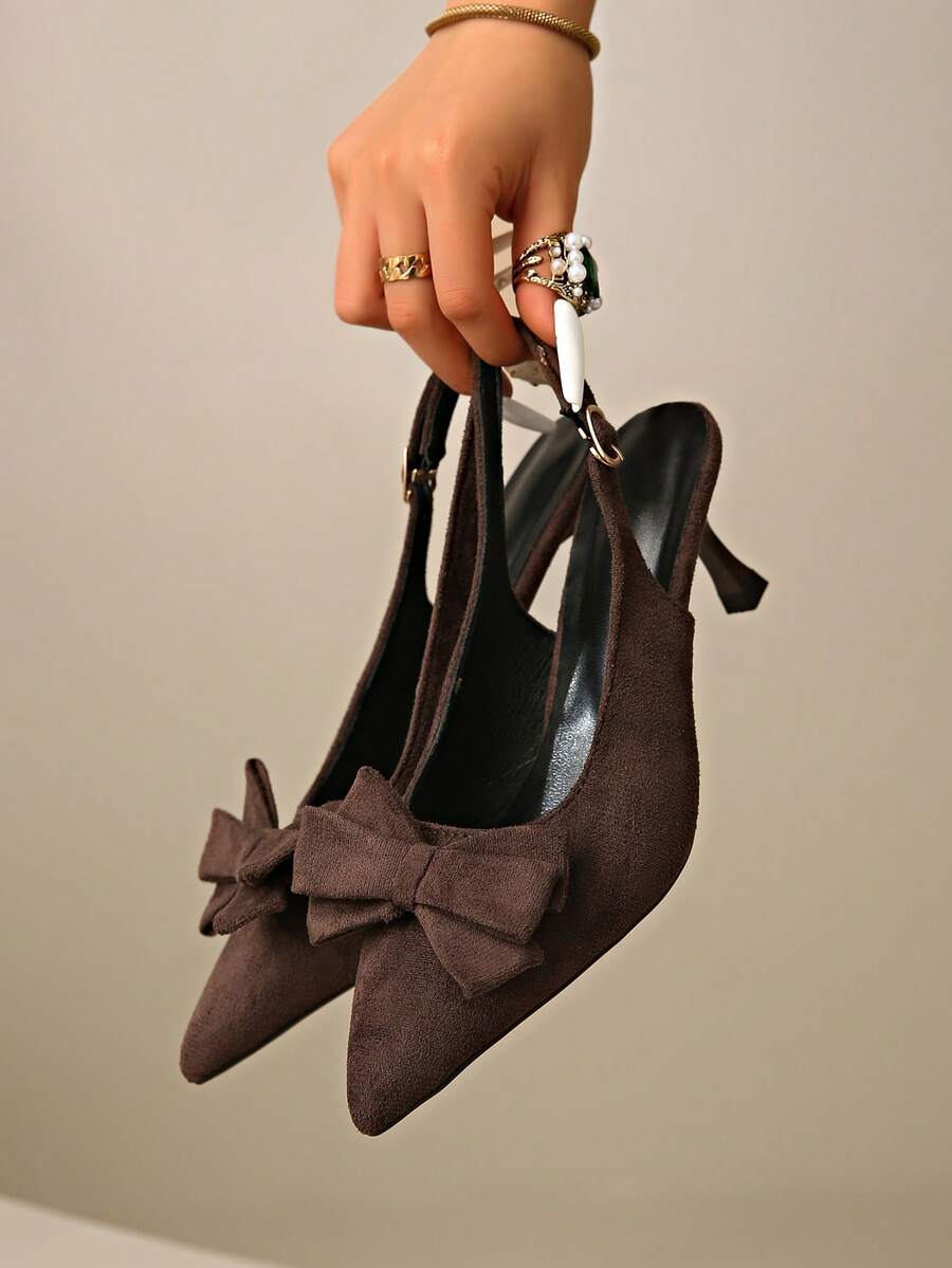 Giày sandal quai ngang thanh lịch kiểu Pháp cổ điển, sandal nơ thời trang mùa xuân/hè, giày cao gót mũi nhọn sành điệu mới về, sandal nơ công sở nhẹ nhàng, sandal đa năng mùa hè mới phù hợp với váy.