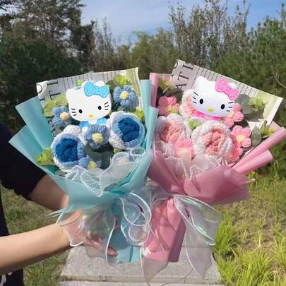 SANRIO Flores artificiales de rosa, ramo romántico para el Día de San Valentín, decoración para bodas en el hogar, decoración para sala de estar y dormitorio con flores artificiales, ramo perfecto para el Día de la Mujer, Día del Maestro, Día de la Madre, ramo de boda, decoración para el hogar y el jardín, regalo de graduación y cumpleaños