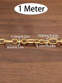 Dây chuyền mắt xích 3:1 bằng thép không gỉ mạ vàng 18k, dài 100cm, kiểu dáng Rolo, dạng cáp, mắt xích ngang, thích hợp làm đồ trang sức DIY như vòng cổ, vòng tay. - Dây chuyền hoa 3:1 - Xem 2