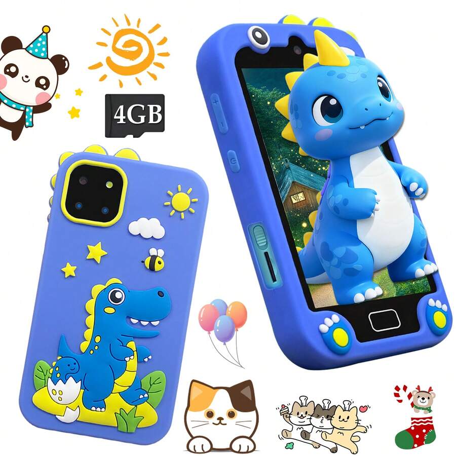 4GB Storage Rechargeable Children's Smart Phone Toy, Educational Games & Camera, Best Kids Birthday Gift - Multicolor - View 1