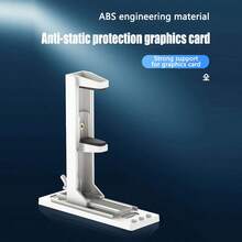 Giá đỡ card đồ họa máy tính để bàn bằng chất liệu ABS, giá đỡ GPU mở rộng, phụ kiện nâng hạ card màn hình, phiên bản đen trắng. - Xem 5