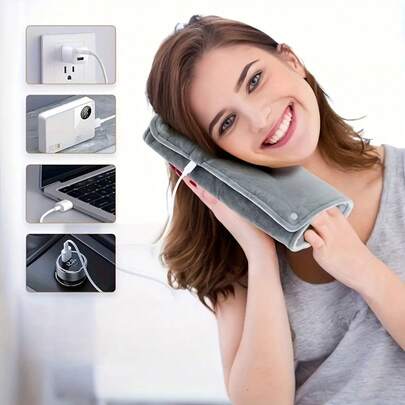 1 pieza Manta y calentador portátil con calentamiento por USB/Manta de calentamiento por USB/Almohadilla de calentamiento por USB, sin batería requerida, conectar a USB con voltaje bajo por debajo de 36V, calentamiento rápido de manos y pies, adecuado para el hogar, la oficina, viajes y camping, regalo del Día de la Madre, artículo esencial de viaje de Pascua, equipo de camping del Día de los Caídos, regalo de Navidad, manta USB, manta de calentamiento, almohadilla de calentamiento, manta de viaje, manta de camping