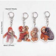 5pcs Gibbon Gorilla Keychain, Inseparable Companion, Ideal Gift For Girlfriend, Mother, Coworker And Friend, Holiday Small Gift - Multicolor - View 11