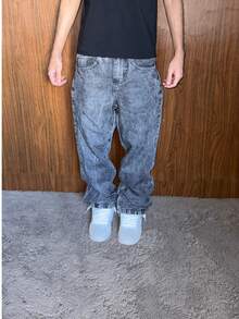 Premium Black Balloon Pants | Exclusive Visionaries Streetwear Baggy Jeans - 天空之門 - 灰色 - 查看 9