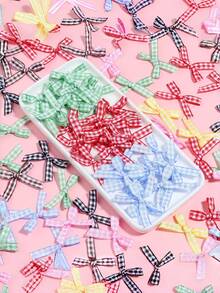 60 chiếc nơ bướm mini kẻ caro thủ công, nơ gói quà, phụ kiện quần áo nội y, kẹp tóc, đồ dùng DIY - Xem 5