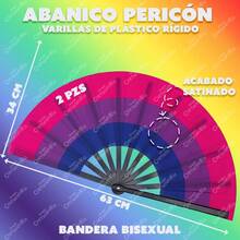 2 Abanico Plástico Bandera Bisexual Lgbt Orgullo Pericon Multicolor Bisexual - 2pcs - Ver 2