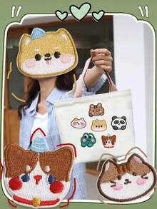 15款电脑刺绣动物头卡通熊图案布标，适用于服装配饰、帽子装饰贴片、服装配饰自粘布贴 - 卡通 - 查看 9