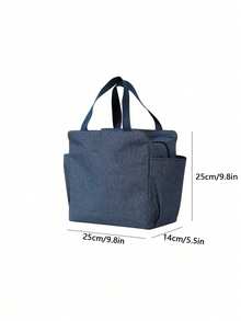 Bolsa de almacenamiento tejida de gran capacidad - Con diseño de cremallera, adecuada para tejer, telas - Regalo perfecto para entusiastas del tejido Bolsa de almuerzo con cierre de cremallera - Multicolor - Ver 7