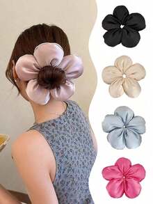 1pc Women Elegant Hair Scrunchies, Suitable For Daily Use, Face Washing, Going Out, Dates, Dinner, Photo Shoots, Commute, Spring And Summer Outfit Matching, Gifts For Friends Hair Ties Scrunchy Hair Ties Ponytail Head Accessories Elastic Band Beauty Home Hair Accessories - 彩色 - 查看 12