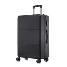 YONSLY Hard Shell Suitcase 16/20/24/28 Inches With 4 Wheels 360° Combination Lock Soft Rubber Handle Mesh Pocket Lightweight Suitcase For School - 黑色 - 查看 11