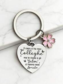 Ensemble de 24 pièces de cadeaux pour collègues : porte-clés pour meilleure amie, cadeau d'adieu de remerciement, anniversaire de meilleure amie, cadeau de Noël pour femmes, slogan décontracté pour fête, en alliage de zinc - Argent - Voir 4