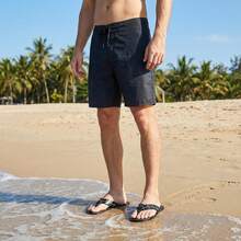 Men's Printed Flip Flops, Beach Style H-Pattern Thong Sandals, Comfortable For Beach, Casual Commute, Versatile - Black - View 9