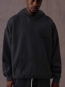 Fear Of God  Autumn Winter Hoodie 'Dark Oatmeal' Loose Drop Shoulder Hooded Women/Men Sweatshirt,Runs 1 Size Large , Vintage Flocking Craftsmanship Combined With Modern Men Breathable Technology, Warm Cotton Flocking - LIGHT OATMEAL/HOODIE - 查看 6