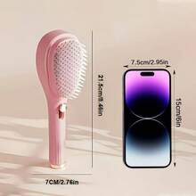 Awaoko 1支装奢华伸缩梳，创意防静电设计，打造蓬松顺滑秀发。双面按摩梳，温和呵护秀发，轻松梳理打结。个人护理产品，一键去除脱发 - 彩色 - 查看 5