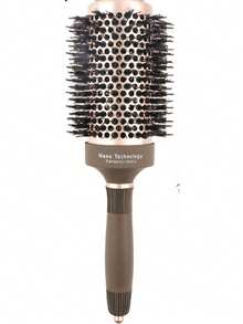 A Stylance Salon-Specific Nano-Technology Negative Ion Ceramic Spray Paint Aluminum Tube Nylon Needle And Boar Bristle Pointed Handle Rolling Comb - Mocha Brown - View 5