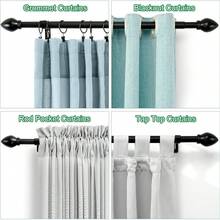 1 Thanh treo rèm chịu lực cao, có thể điều chỉnh, phù hợp với cửa sổ từ 36 - 148 inch, có đầu trang trí hình nón, bộ thanh treo rèm màu đen kèm giá đỡ, thích hợp cho rèm cửa sổ và phòng tắm, trang trí nhà cửa, rèm phòng ngủ, đường kính thanh treo rèm 1 inch. - Hình nón - Màu đen - Xem 5