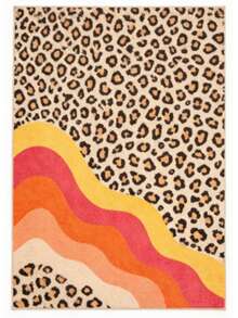 1pc Leopard Print Contrast Color Doormat, Decorative Carpet, Bedroom Decor, Small Rug, Carpet, Home Decor, Living Room Carpet, Small Living Room Rug, Bedroom Rug, Living Room Home Decor, Outdoor Rug, Washable Carpet - Multicolor - View 6