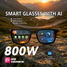 AI Smart Glasses With 8MP Camera - HD Video Recording Glasses With Audio, Music Playback, Wireless Call, Touch Control, Real-Time Translation, AI Object Recognition, Multifunctional Camera Glasses For Men Women, Translation Glasses For Travel & Outdoor - View 1