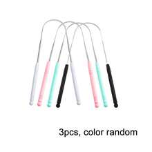 5pcs U-Shaped Tongue Scraper Plastic Stainless Steel Clean Tongue Coating And Oral Thick Dirt - Multicolor - View 11
