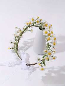 1个白色雏菊花冠，适合派对、聚会、节日、海滩、婚礼等场合。 - 彩色 - 查看 5