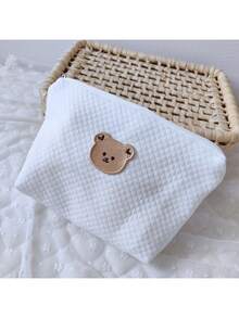 1 chiếc túi đựng đồ du lịch hình gấu mềm mại và dễ thương, túi có khóa kéo hình động vật hoạt hình dùng để đựng tã, bình sữa, đồ dùng cho bé, túi đựng đồ trang điểm cho mẹ. - Nhiều màu - Xem 4