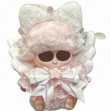 Pakaian Pengganti Boneka DD Diary, Set Tulle Putih Motif Kotak-kotak Merah Muda dengan Mutiara [Boneka Tidak Termasuk] - MultiWarna - View 7