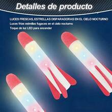 脚踏式火箭发射器玩具，脚踏动力气动火箭发射器，带LED发光泡沫火箭，跳跃动力飞行火箭发射器套装，柔软泡沫火箭玩具，高空发射，轻松启动的户外气动火箭发射器，耐用稳定的防滑底座设计，互动趣味玩具 - 彩色 - 查看 9