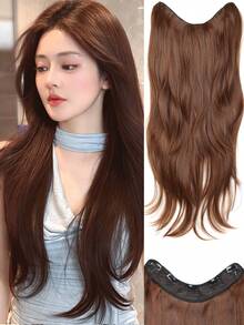 Tóc nối kẹp, tóc giả tổng hợp, kiểu tóc nhiều lớp xoăn vào trong, kèm 5 kẹp, thích hợp sử dụng hàng ngày cho nữ. - Nhiều màu - Xem 10