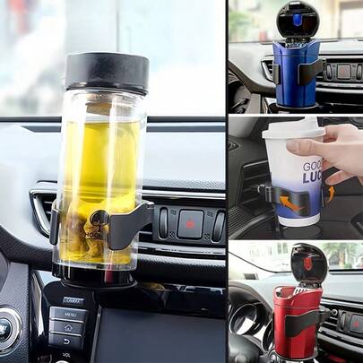 2pcs Universal Car Air Vent Cup Holder, A Handy Companion For Your Driving Journey! Universally Fit, Easy To Install, Serves As A Secure Beverage Cup Holder And A Practical Storage Solution. Suitable For Various Vehicle Models, Making It Easier To Access Drinks And Keep Your Car Interior Organized During Driving.