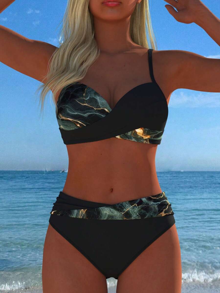 Đồ bơi nữ mới, váy đi biển, bộ đồ bơi, đồ bơi nữ, bộ bikini 2 mảnh gợi cảm, thanh lịch cho kỳ nghỉ hè ở bãi biển.
